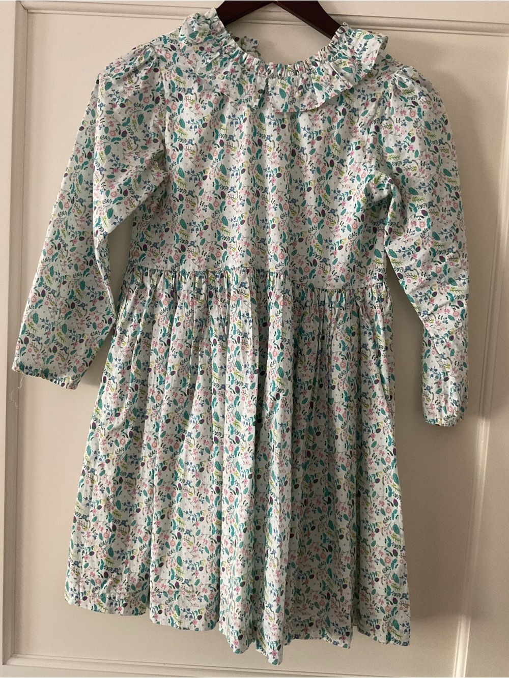 Jacadi Liberty print Long-Sleeve Ruffle Collar Dress size 12yr